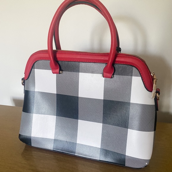 Black & White Plaid Handbag - Picture 2 of 4